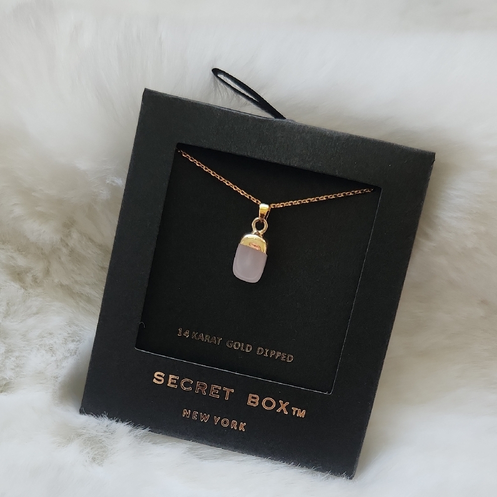 Gold Dipped Necklace with Pink Pendant